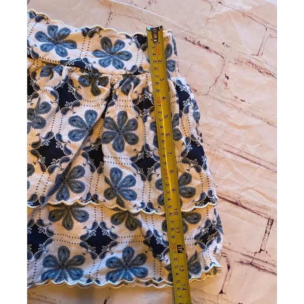 Agua Bendita x Target Blue Floral Tiered Ruffle Skort XL